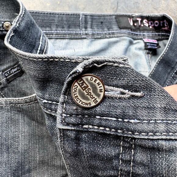 Baggy Vintage Y2K Grey Embroidered Jeans - Picture 6 of 7